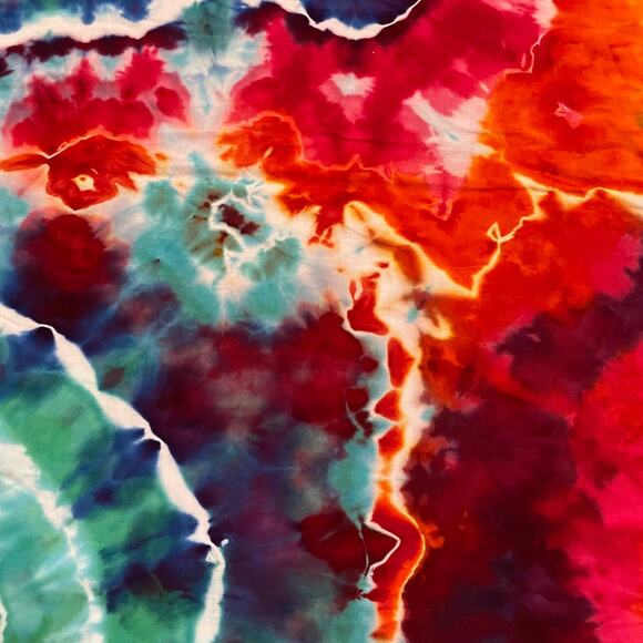 Ice Dyed T-shirt Dress - Ice Dye Hippie Boho - Rainbow Geode (Women's XLarge) - Picture 7 of 12